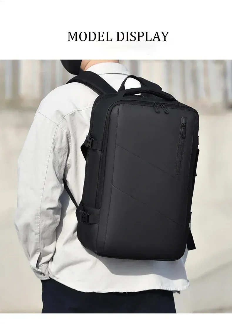 XOKY Mens Business Laptop Backpack Large Capacity Expandable Waterproof USB Travel Camping Mochaila 250408l_voghion.com
