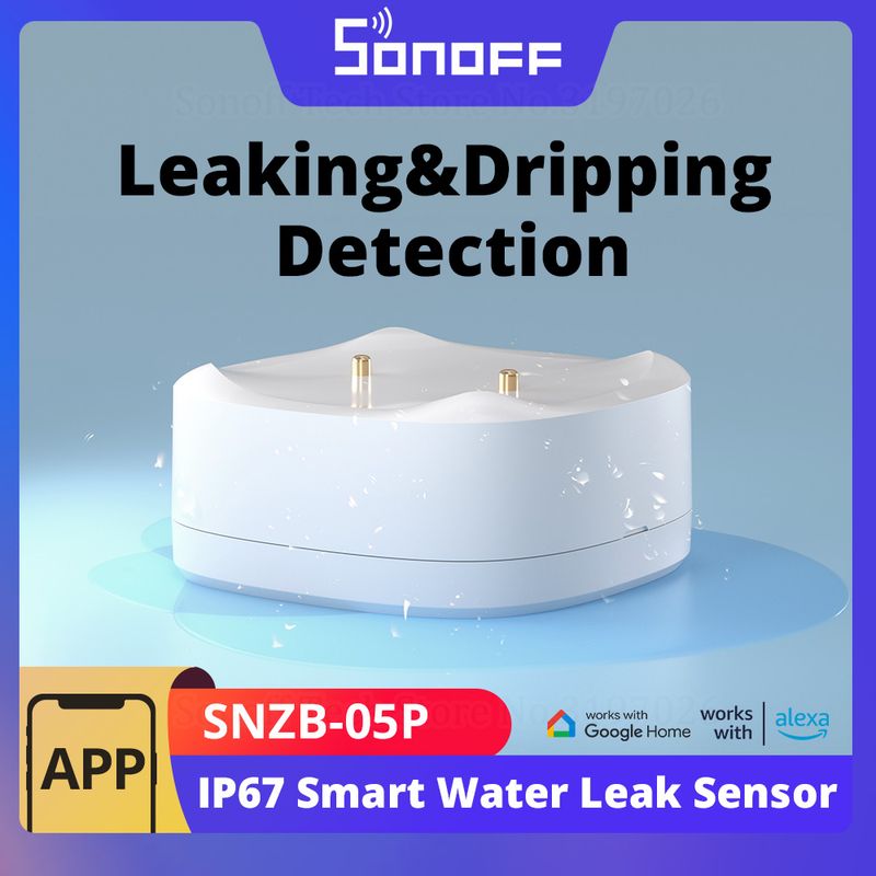 SONOFF SNZB-05P Zigbee senzor puščanja vode, zaznavanje puščanja in kapljanja, opozorilo v realnem času, pametni senzor Scence prek eWek Alexa Google_voghion.com