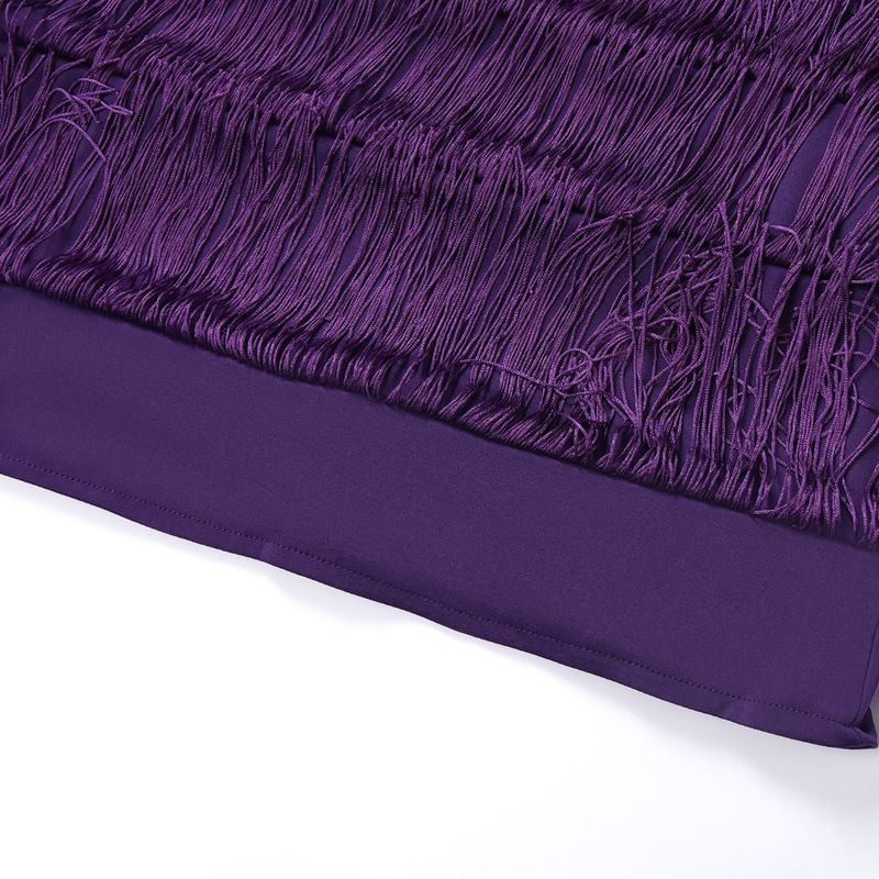 Sequin Fringe Bodycon Dress For Women – Elegant Party Midaxi Dress With Flowy Sleeves, Plus Size Available (Black/Purple/Green)_voghion.com