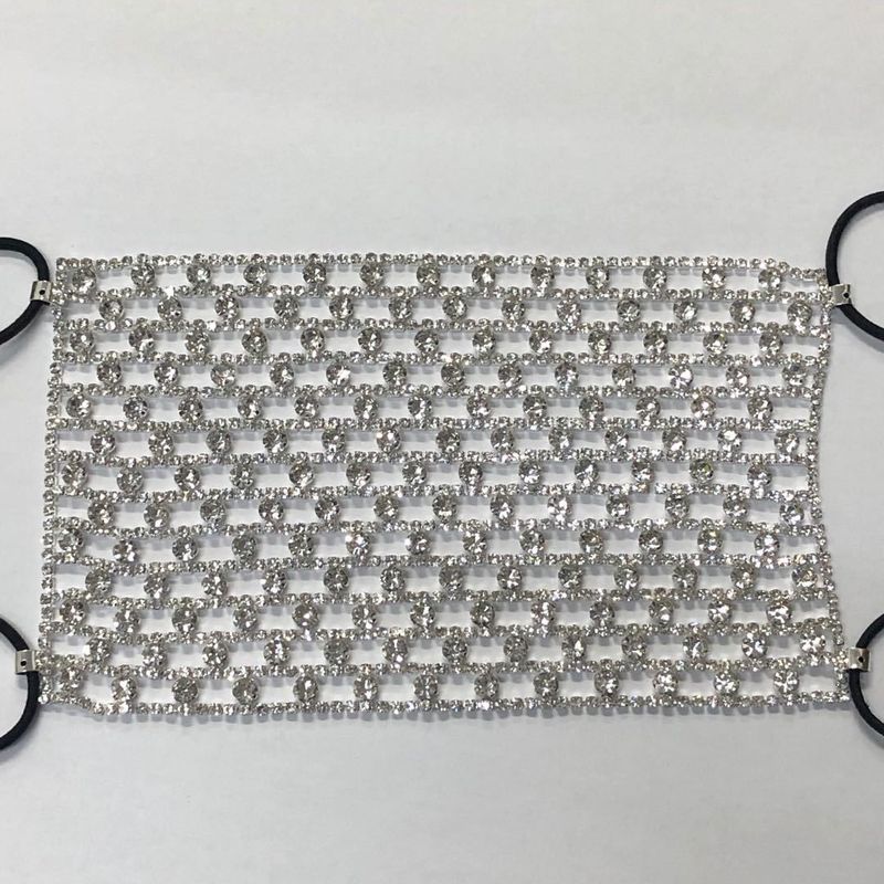 Heißer Verkauf Neuheit Fischernetz Glitter Diamant Strass Maske Ins Persönlichkeit Blogger Alle Spiel Mode Zubehör Maske_voghion.com