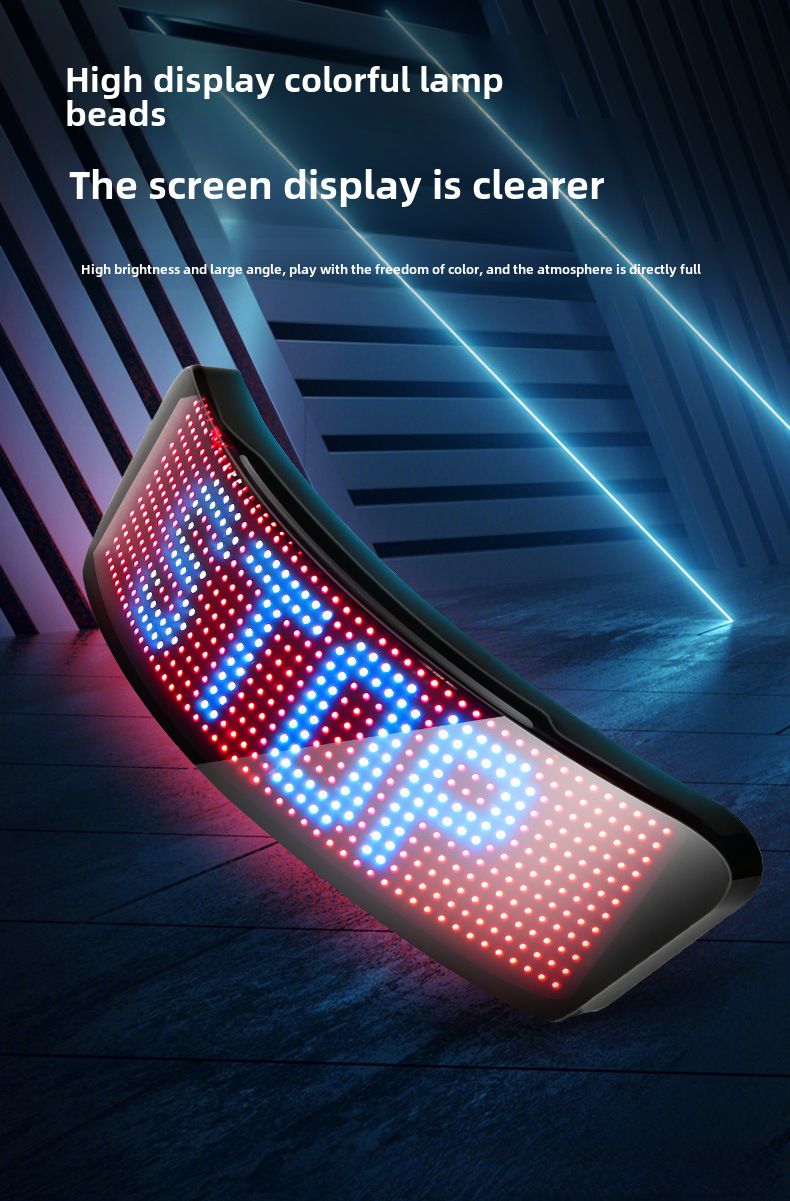 Neu Motorrad licht helm bildschirm Fahrrad motorrad benutzerdefinierte bearbeitung Bluetooth reiten LED volle farbe_voghion.com