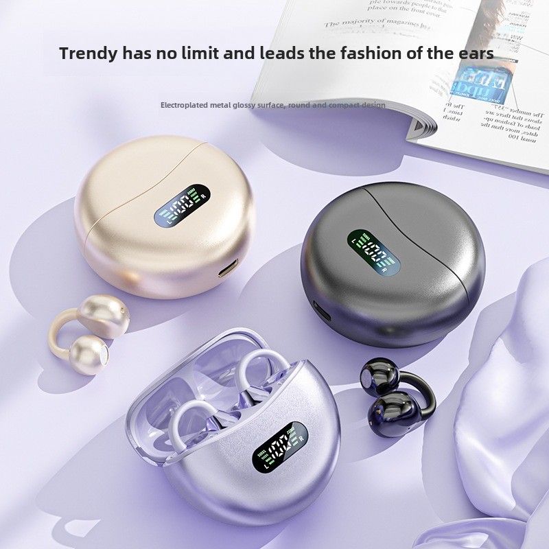 New Bluetooth headset clip-on ear noise reduction waterproof high sound quality bone conduction true wireless_voghion.com