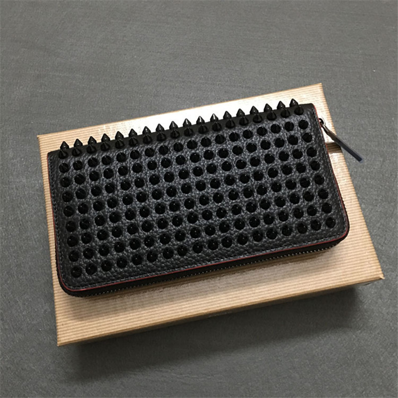 2022 neue Marke Design Punk Lange Zipper Niet Brieftasche Top Qualität Männer Frauen PU Leder Geldbörse_voghion.com