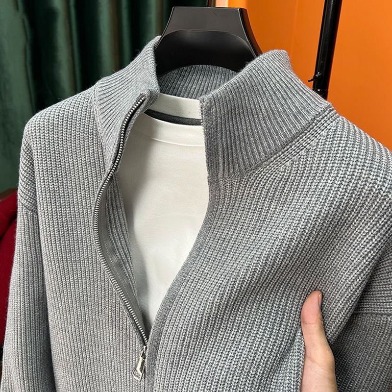 Lässiger Cardigan Pullover Herren, Lockere Passform für Frühling und Herbst, Herren Reißverschluss Fadenjacke, Strickpullover, Lazy Style_voghion.com