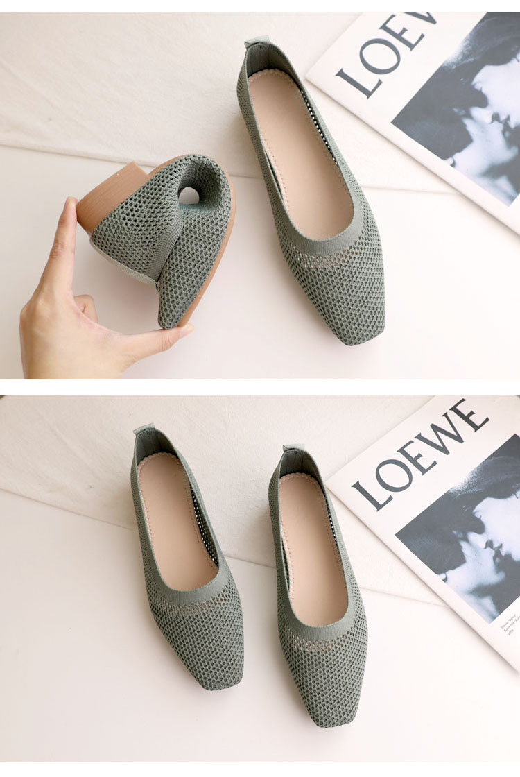 Damen Frühjahr und Sommer im neuen Stil mit mittelhohem Absatz, fliegend gewebt, flacher Mund, atmungsaktiv, einstufiger gewebter Oma-Schuh_voghion.com