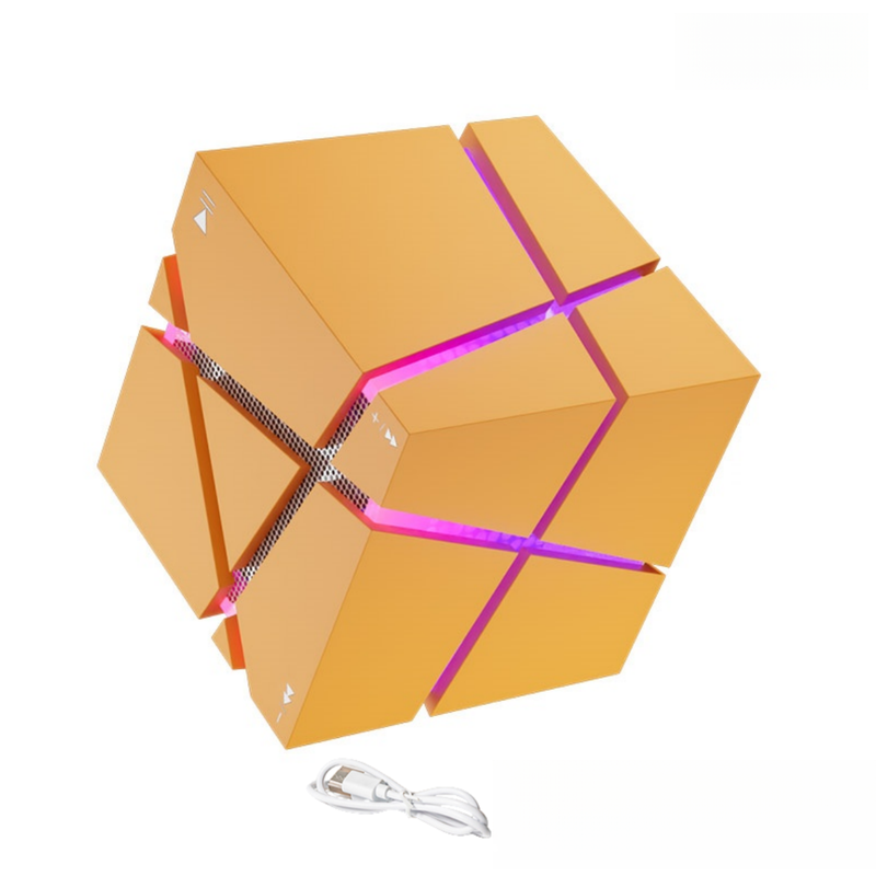 Original Magic Cube Bluetooth Subwoofer Mini Portable Colorful Light Small Speaker Creative Birthday Gift_voghion.com