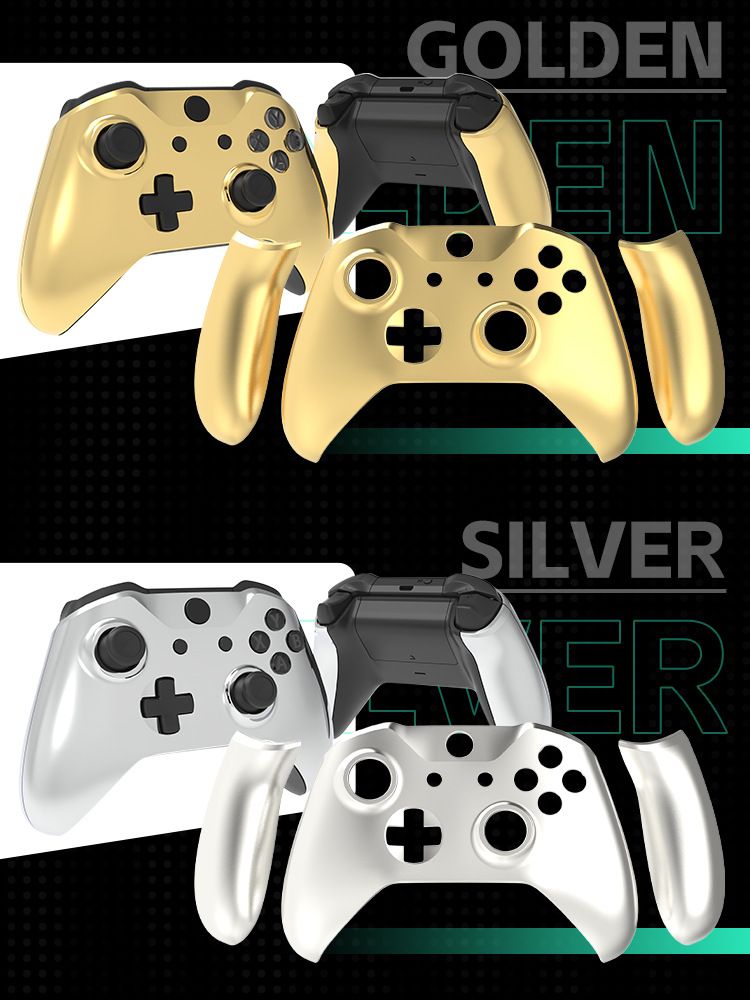 Beskyttelsesetui til Xbox One Slim Controller, X1 Slim Controller, øvre og nedre dæksel, galvaniseret skal, reparationsdele_voghion.com