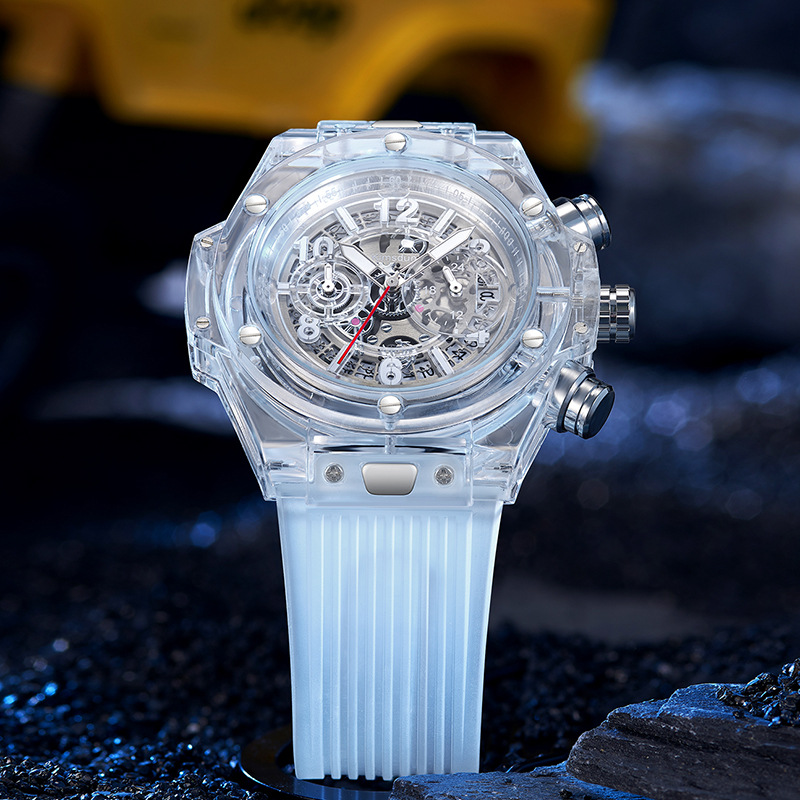 Orologio al quarzo per studenti, impermeabile, multifunzionale, trasparente e alla moda, con cinturino in silicone, marchio Kingston_voghion.com