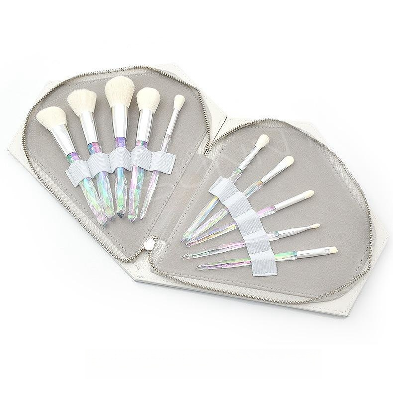 10pcs Diamond Professional Makeup Brushes Set Cosmetic Powder Eye Shadow Foundation Blush Blending Concealer Beauty Make Up Tool Brushes_voghion.com