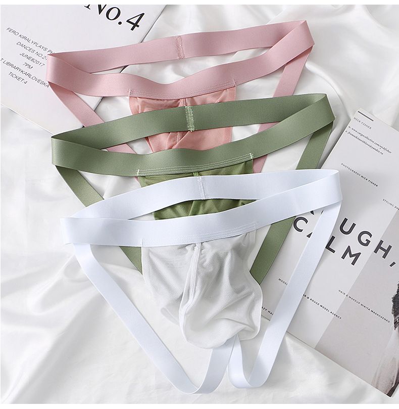 Net Will Be Meeste topeltpüksid Ice Silk Seksikad stringid Meeste suvised üliõhukesed läbipaistvad puusadega T-püksid Trendikas suur suurus_voghion.com