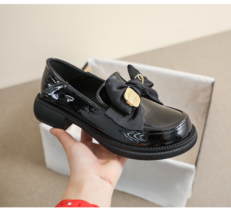 Loafer mit dicker Sohle für Damen im Frühjahr und Herbst im Retro-Stil im britischen Stil, kleine Lederschuhe mit schwarzer Schleife, Slip-on, weiche Sohle, Einzelschuhe für Damen_voghion.com