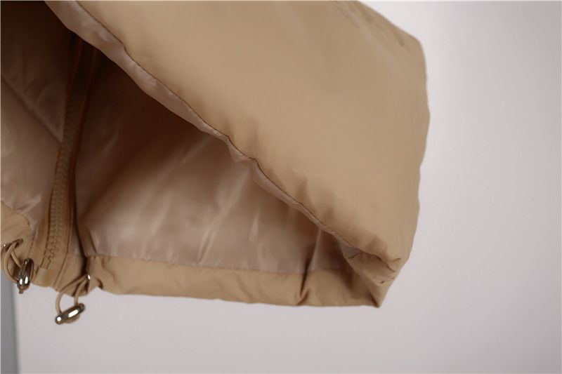 Gilet matelassé sans manches pour femme, col montant court avec cordon de serrage, léger et compressible, idéal pour l'automne/hiver, style décontracté et streetwear._voghion.com