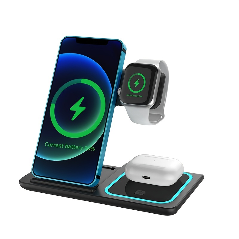 3 In 1 Fast Charging Station, Folding Wireless Charger Stand_voghion.com