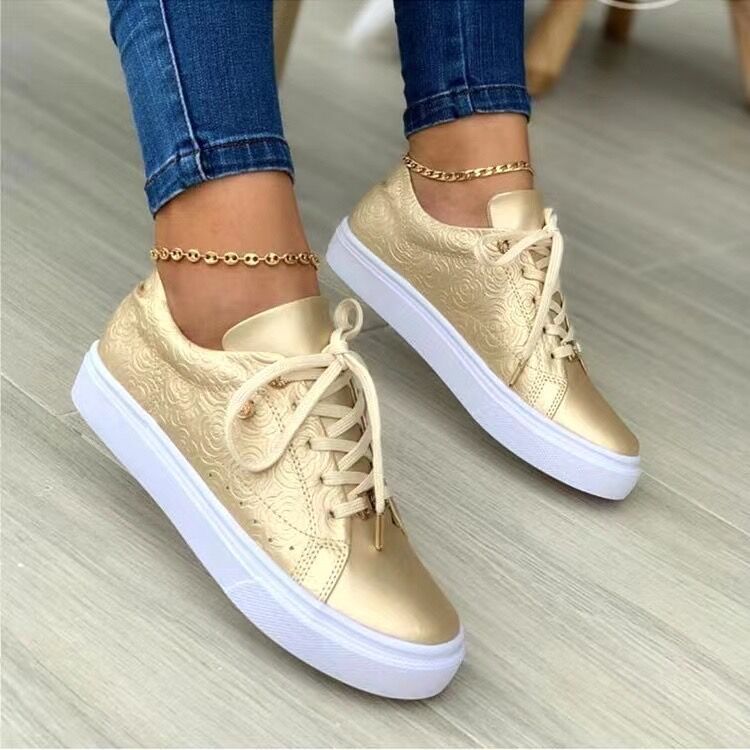 Nieuwe casual ronde kop dikke onderkant voorkant veterschoenen mode comfortabele sneakers_voghion.com