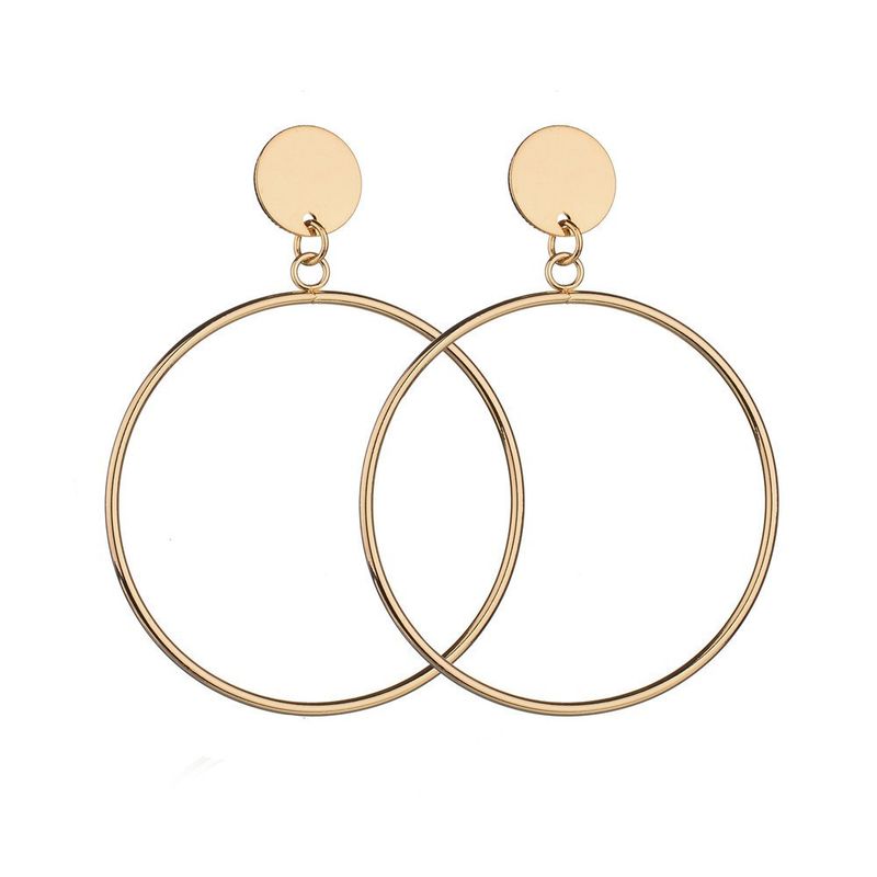 Orecchini a cerchio semplici, versatili e lisci, stile coreano, accessori per le orecchie esagerati._voghion.com