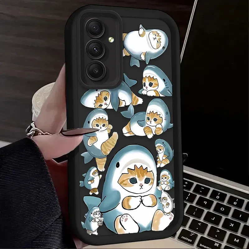 Vicces Mofusand cápamacska telefontok Samsung Galaxy A35 A55 A15 A25 A16 A06 A05 A05S A24 A13 A23 A12 A22 A32 A52 A71 A51 4G-hez_voghion.com