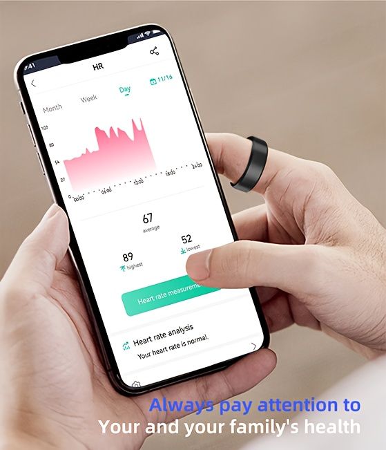Smart Ring Fitness Tracker per donne e uomini con contapassi, calorie, monitoraggio del sonno, IP68, impermeabile, per iPhone e Android_voghion.com
