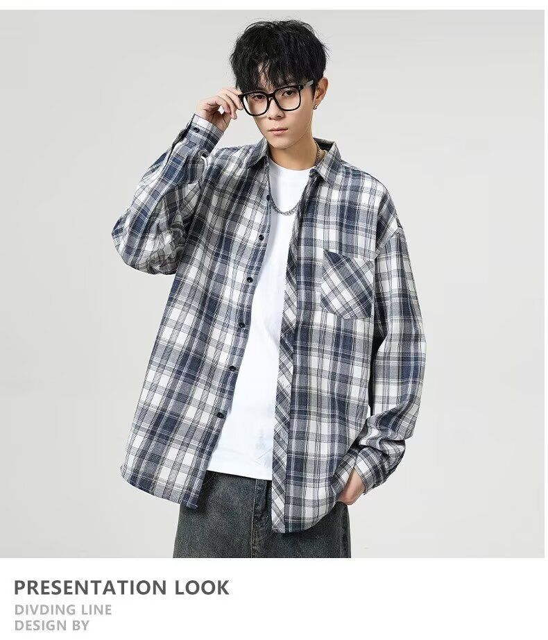 Cardigan giacca primavera autunno in stile college, camicia a maniche lunghe a quadri Nan, business chic alla moda_voghion.com