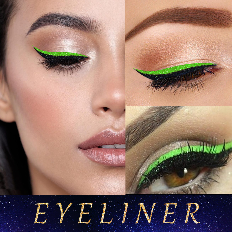 EELHOE new 7-color glitter eyeliner glue free self-adhesive shadow false curling eyelash eye makeup patch_voghion.com