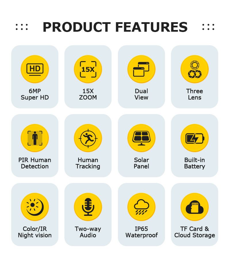 Security Cameras Exclusive New Solar Surveillance 4G Camera 15x Zoom Wireless Night Vision HD Camera Ball Machine_voghion.com
