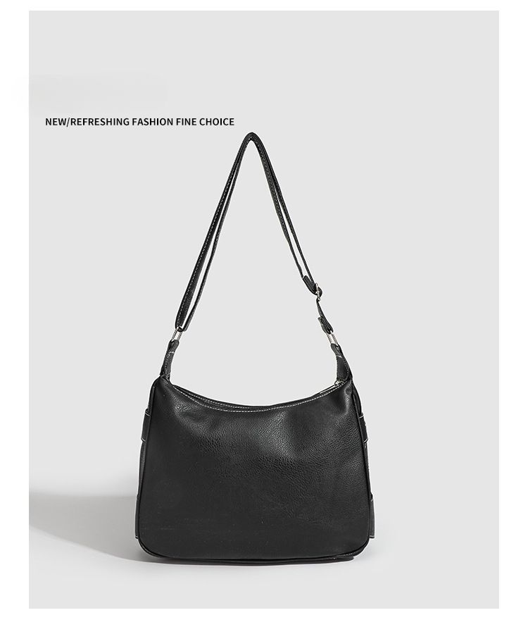 Borsa a tracolla da donna, stile retrò, in morbida pelle, stile Y2K, grande borsa da moto, borsa da donna alla moda in pelle vegetariana con colori a contrasto_voghion.com