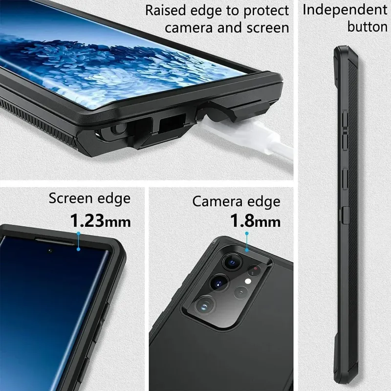 Armor Otter X Box Case fir Samsung Galaxy A55 S23 S22 S21 S20 S24 Ultra S10 S8 S9 Note 20 10 Heavy Duty Shockproof Armor Case_voghion.com