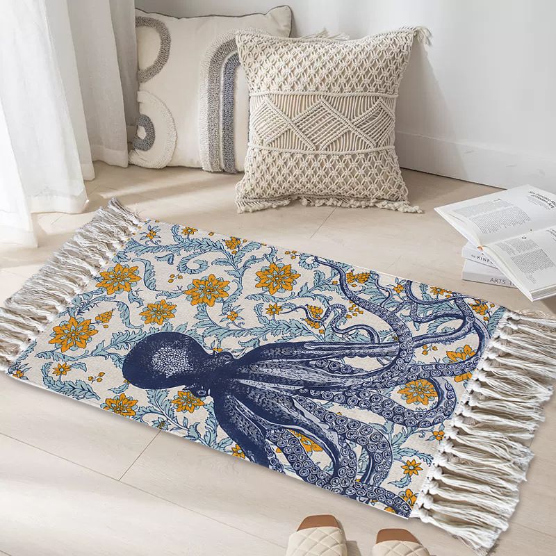 Carpet Cotton And Linen Carpet Bedroom Bedside Blanket Tatami Floor Mat Living Room Decoration Simple Handmade Tassel Carpet_voghion.com