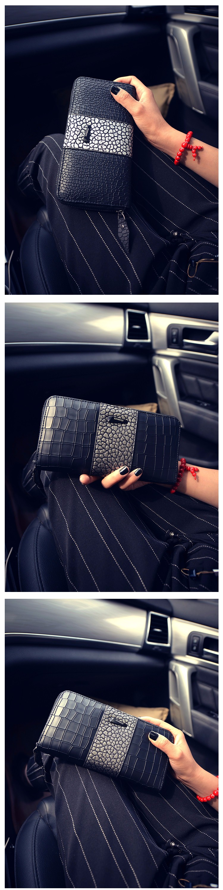 Κα θηλυκό μακρύ τμήμα του νέου φερμουάρ μόδας γυναικείο πορτοφόλι τσάντα χειρός τσάντα τηλέφωνο γυναικεία_voghion.com