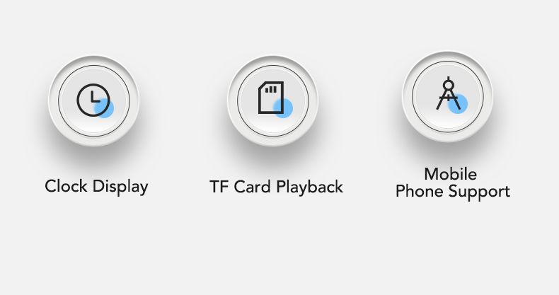 Smart Bluetooth Speaker Mirror Sound Box Desktop Alarm Clock With LED Night Light TF Music Player 15W Wireless Charger_voghion.com