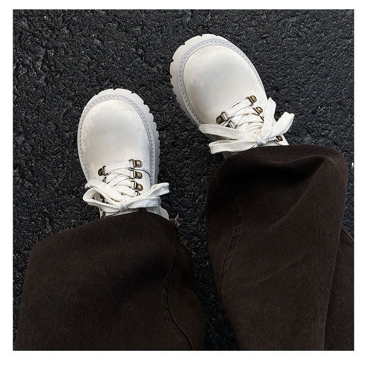 Height Increased By 5CM, Casual Derby Velvet Textured Leather Shoes, Lace Up Round Toe Thick Sole, All Season British_voghion.com