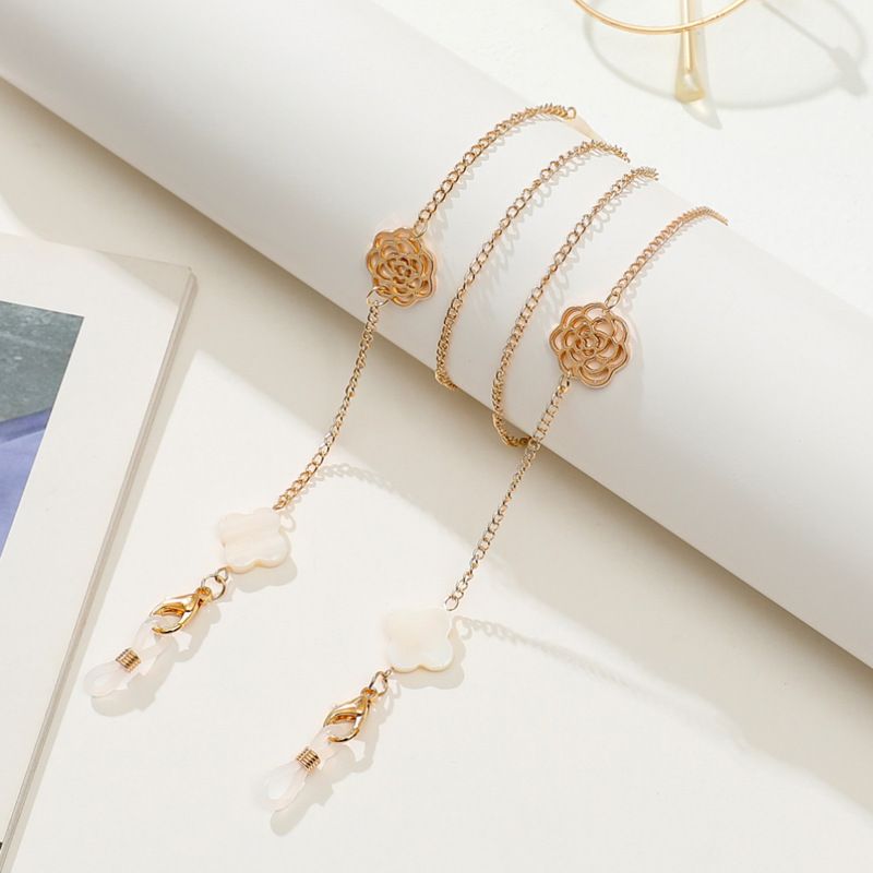 Minimalist Pearl Mixed Mask Accessories Direct Camellia Four-Leaf Clover Multi-Use Glasses Chain_voghion.com