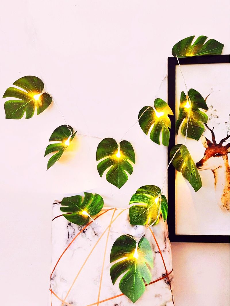 Turtle Leaf Light String LED Thanksgiving Green Leaf Decorative Light Ins Internet Celebrity Photo Props Colored Light_voghion.com
