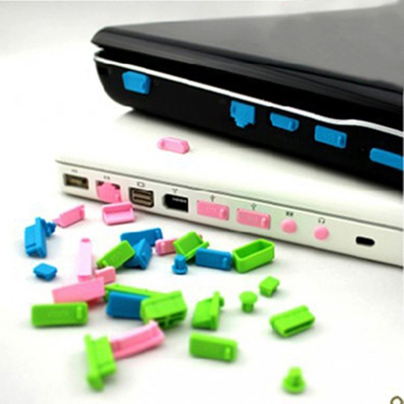 13 pièces/ensemble universel pour ordinateur portable ordinateur portable Silicone anti-poussière Ports couvercle bouchon de prise_voghion.com