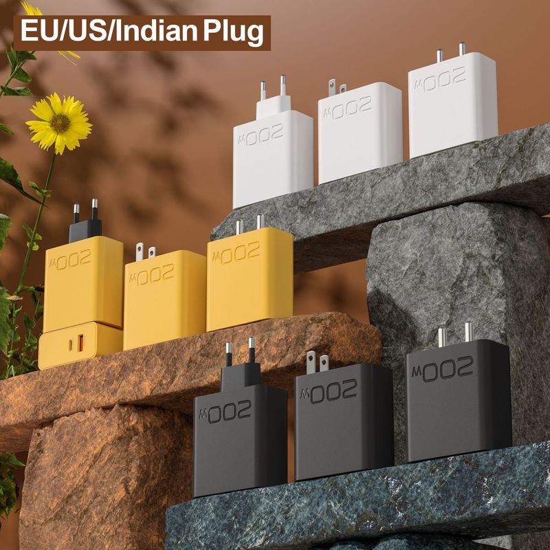 200W Super PD+USB Fast Charging Adapter Suitable For Huawei Samsung Type-C Mobile Phone Charger_voghion.com