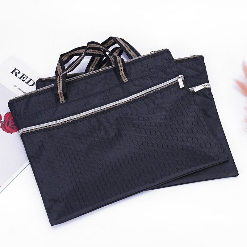 Nuova borsa da ufficio semplice in tessuto Oxford con cerniera impermeabile per documenti in formato A4_voghion.com