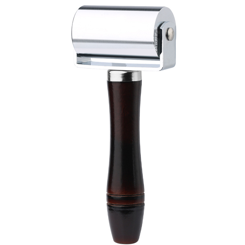 1 pçs 6cm rolo empurrador original punho de madeira rolo ferramenta de friso de couro ferramenta de friso de couro rolo de ferro_voghion.com