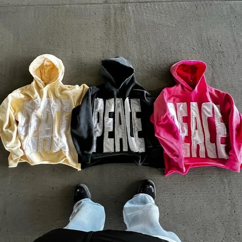 Spring And Autumn New Fashionable Personality Street Style Letter 3D Print Hooded Long Sleeve Sweatshirt Top_voghion.com