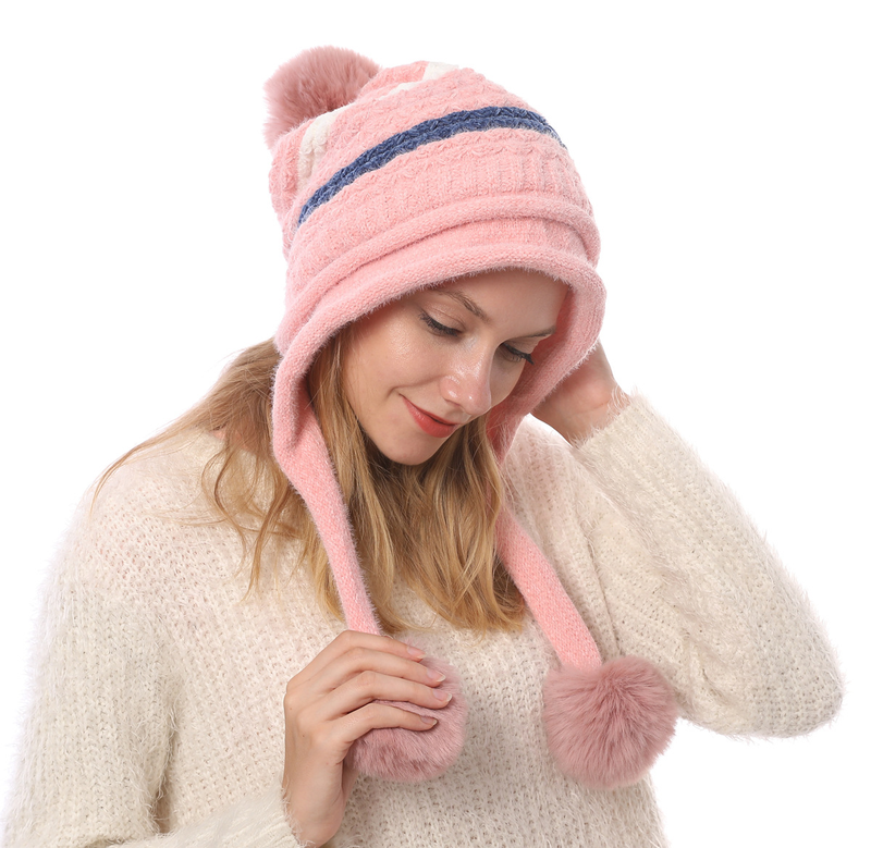 M9012 New Autumn and Winter Plush Thickened Warmth Knitted with Chenille Soft Women's Woolen Hat_voghion.com