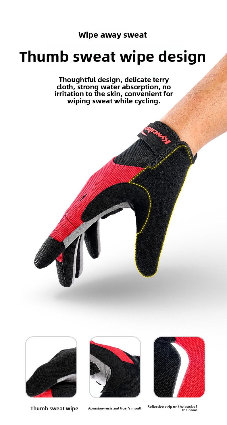 Guanti da mountain bike con touchscreen, per sport all'aria aperta, resistenti all'usura, primavera e autunno, ultra-fibra_voghion.com