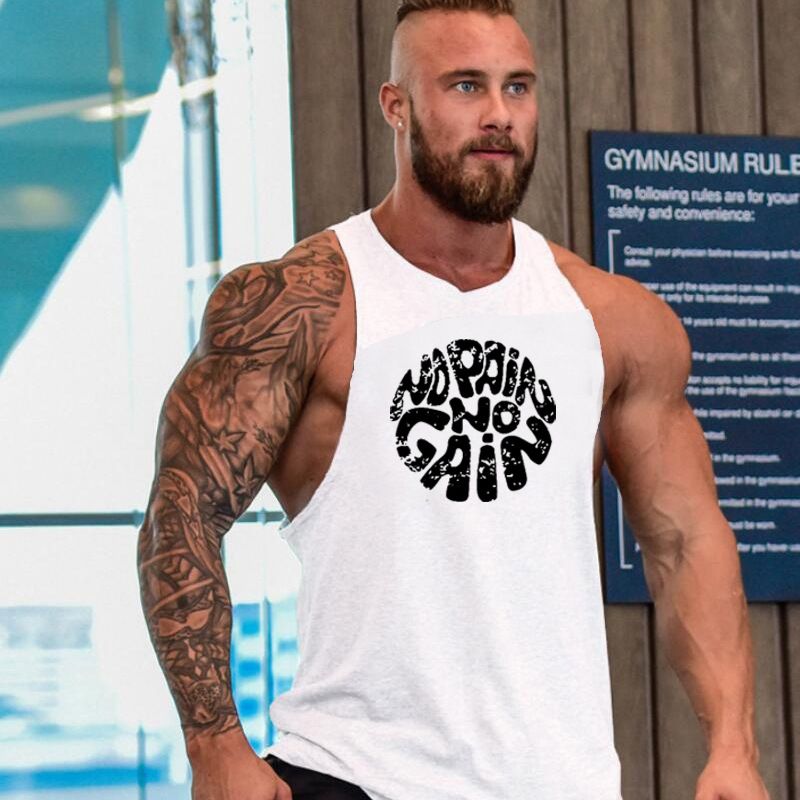 Canotta sportiva casual da uomo, ampia e alla moda, in cotone multicolore stampato_voghion.com