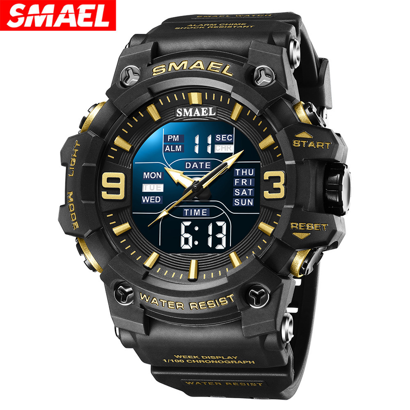 SMAEL 8049 elektroniczny zegarek męski sportowy wodoodporny wielofunkcyjny zegarek elektroniczny z dużą tarczą_voghion.com