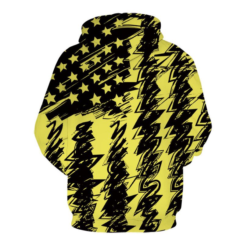 Felpa unisex casual primavera e autunno con stampa digitale geometrica nera e bianca del 2025_voghion.com