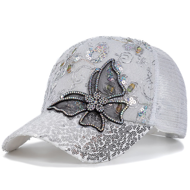 New Fashion Women's Cap Butterfly Flower Pendant Baseball Cap Female Outdoor Adjustable Streetwear Summer Trucker Hat_voghion.com