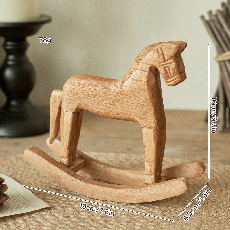 Schaukelpferde, Holzpferde, Tischdekorationen, Wohndekorationen, Kiefernschaukelpferde, Kunsthandwerk, Pferde zu erfolgreichen Ornamenten_voghion.com
