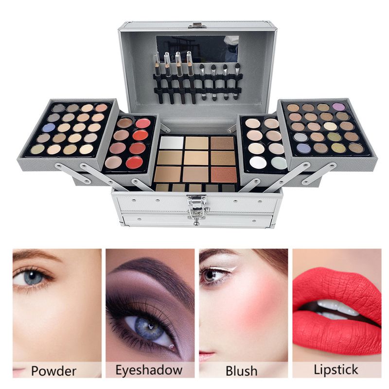 VERONNI Professionelles Make-up-Set – Lidschattenpalette mit 132 Farben, Lipgloss, Rouge und Lippenstiften, All-in-One-Kosmetikset für Make-up-Artists_voghion.com