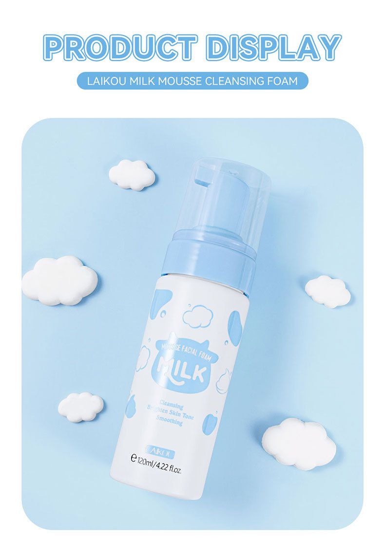 Mousse detergente al latte LAIKOU 120 ml Prodotti per la cura della pelle dei pori di pulizia all'ingrosso Gamberetti_voghion.com