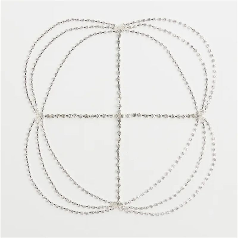 Hot selling rhinestone tassel hair exaggerated multi-layer pendant forehead chain headwear_voghion.com