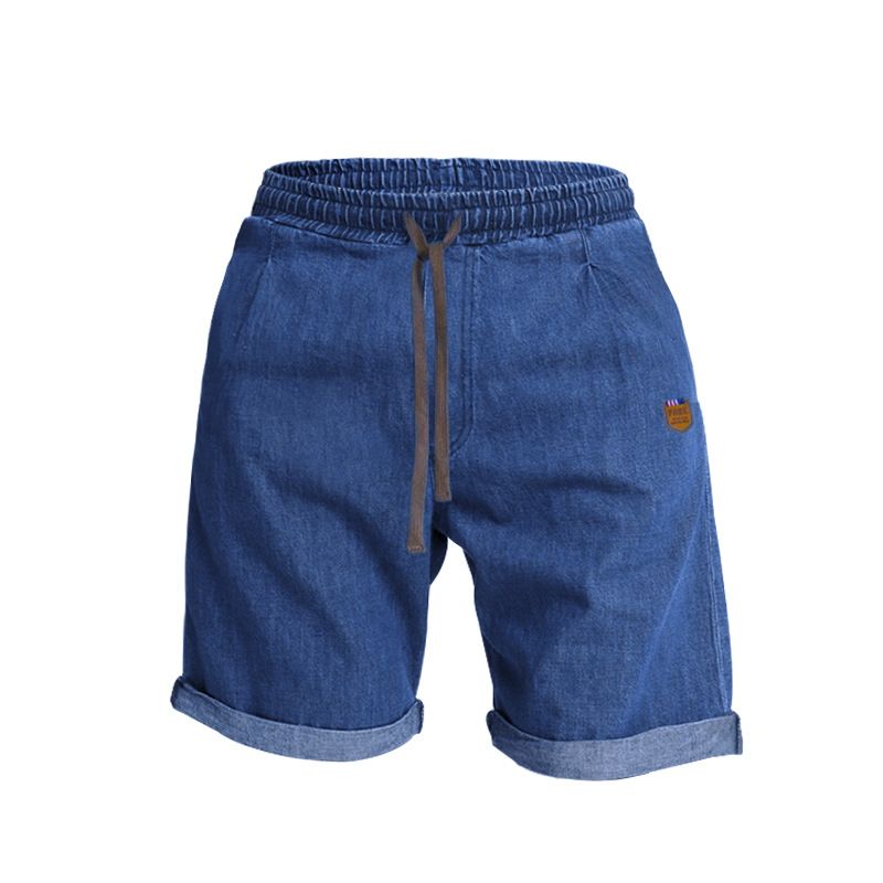 Herren Neue gewaschene einfache Shorts Casual Sports Loose Cotton Denim Fünf-Minuten-Hosen_voghion.com