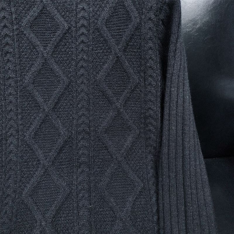 Mode-Zopfmusterpullover für Herren – Übergroßer Winterpullover mit Rundhalsausschnitt, langen Ärmeln, trendigem Strukturdesign (Weiß/Schwarz/Khaki, Größen M-3XL)_voghion.com
