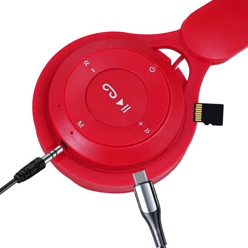 MZ08 Headphone Bluetooth 5.0 Reduction Heavy Bass Foldable Storage Cute Cat with Gradient Light Wireless Headset Office_voghion.com